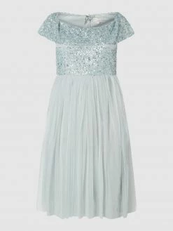 MAYA DELUXE PLUS SIZE Cocktailkleid Mit Pailletten - Hellblau